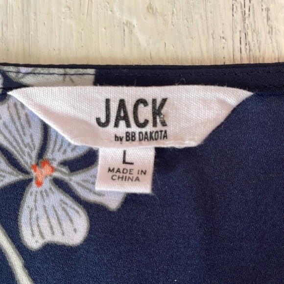 JACK BY BB DAKOTA Let’s Wrap Sapphire Blue Floral Short Sleeve Dress Size Large - Picture 12 of 16